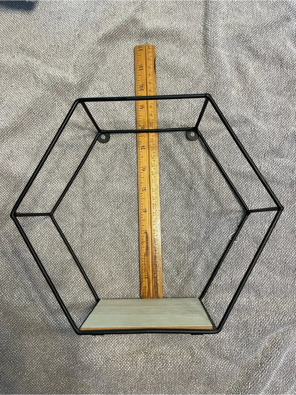 3 Black Hexagon Metal Wall Shelves-Modern Wall Decor.  Plants NOT included
